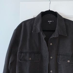 MISSGUIDED long jean jacket - black